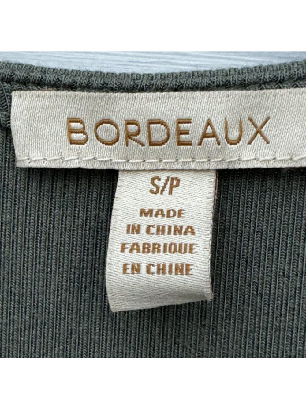 Bordeaux Ribbed Midi Dress S Olive Green Long Sleeve Side Stripe Bodycon - Picture 6 of 8